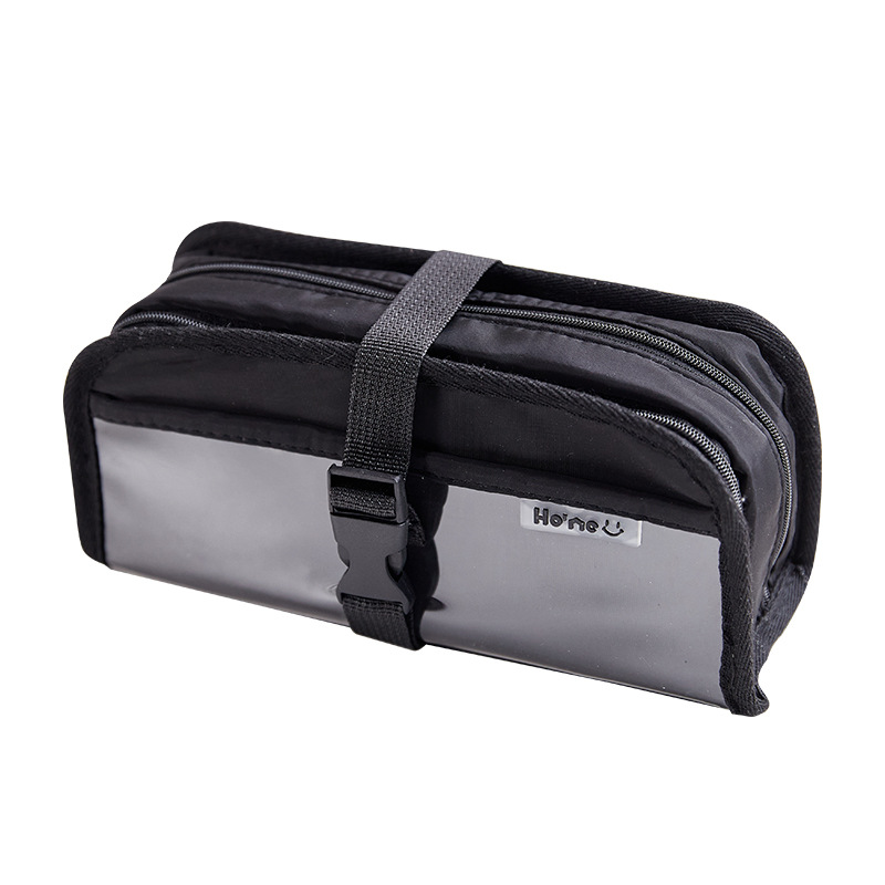 Bolsa de lápices de almacenamiento multicapa de gran capacidad para estudiantes, sándwich transparente simple, multifuncional i, bolsa de dolor humano, bolsa de lápices, bolsa de papelería