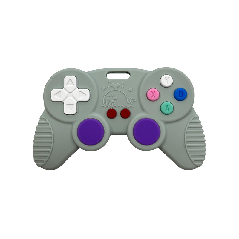 Navidad transfronteriza manija de juegos de descompresión de silicona de grado alimenticio diente infantil resistente a la comida mano palito de molienda de dientes para bebés