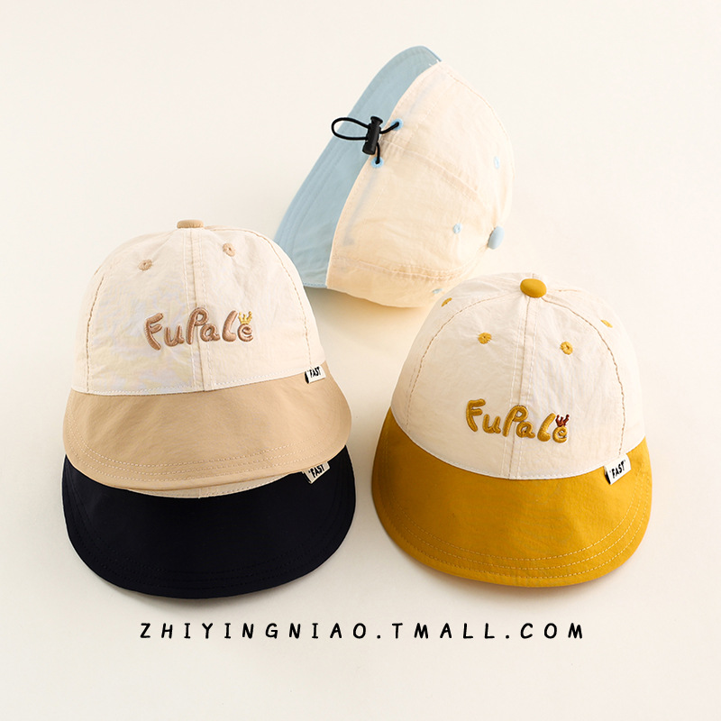 Sombreros para bebés primavera y otoño delgados sombreros de boca de pato secado rápido bebés salir sombreros solares bordados coreanos sombreros de sol verano