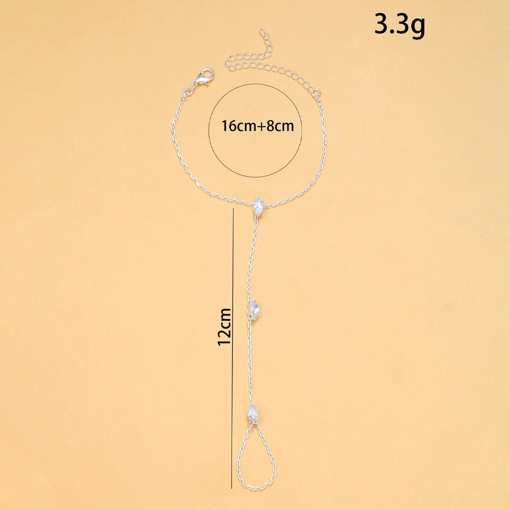 Cross-border hot style personalized diamond-connected finger…