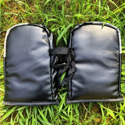 Handle Cover, Handlehold cover - pure-black-leather-reflective-plus-velvet-handlebar-cover-one-size-fits-all