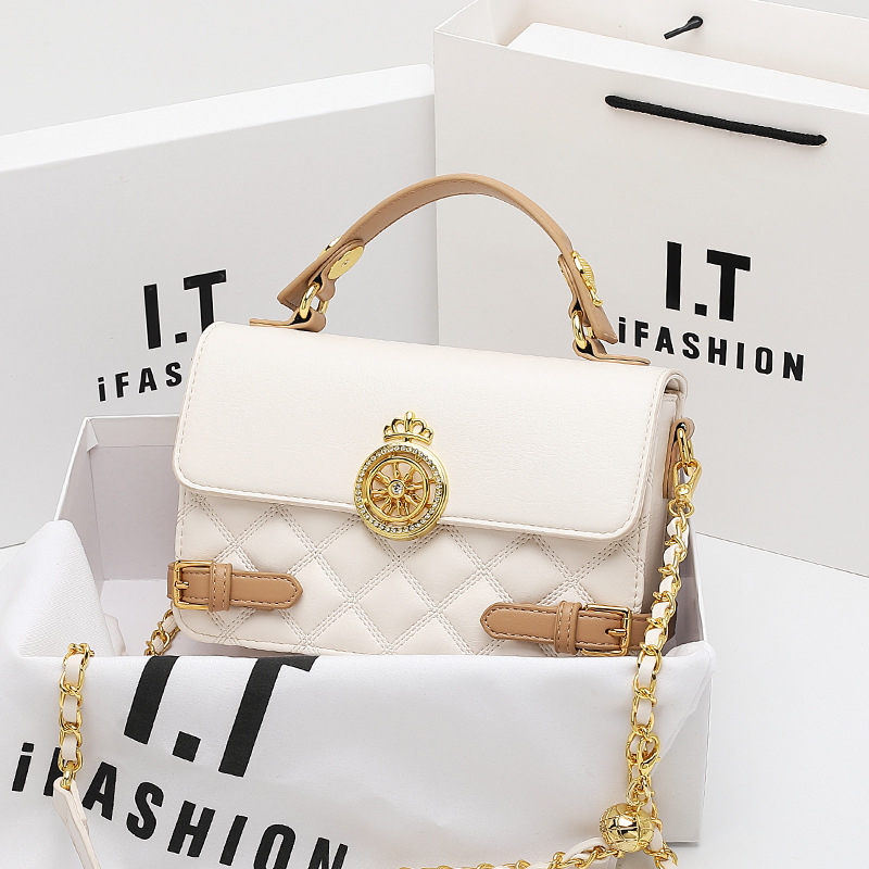 Sensazione avanzata per le donne, vento profumato, nuovo design di nicchia con catena a griglia diamantata, piccola borsa quadrata portatile, singola_voghion.com