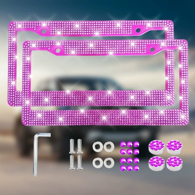 License plate holder/license plate holder | Hole Plastic acrylic drill License - double-pack-purple