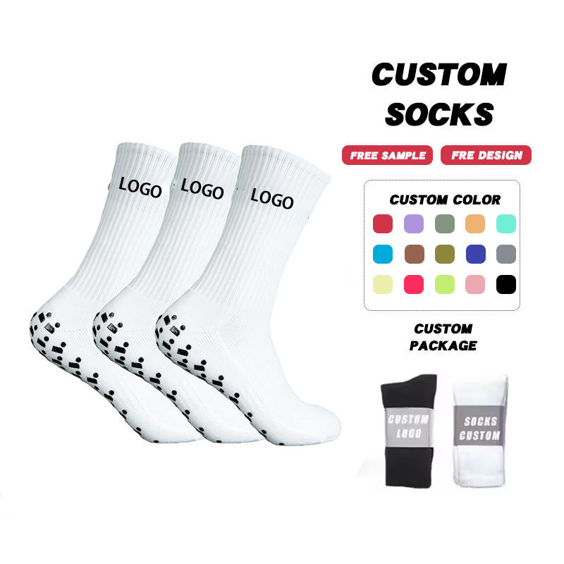 Customized Sports Socks with Your Logo on the Packaging, Sweat-Absorbent Football Grip Socks