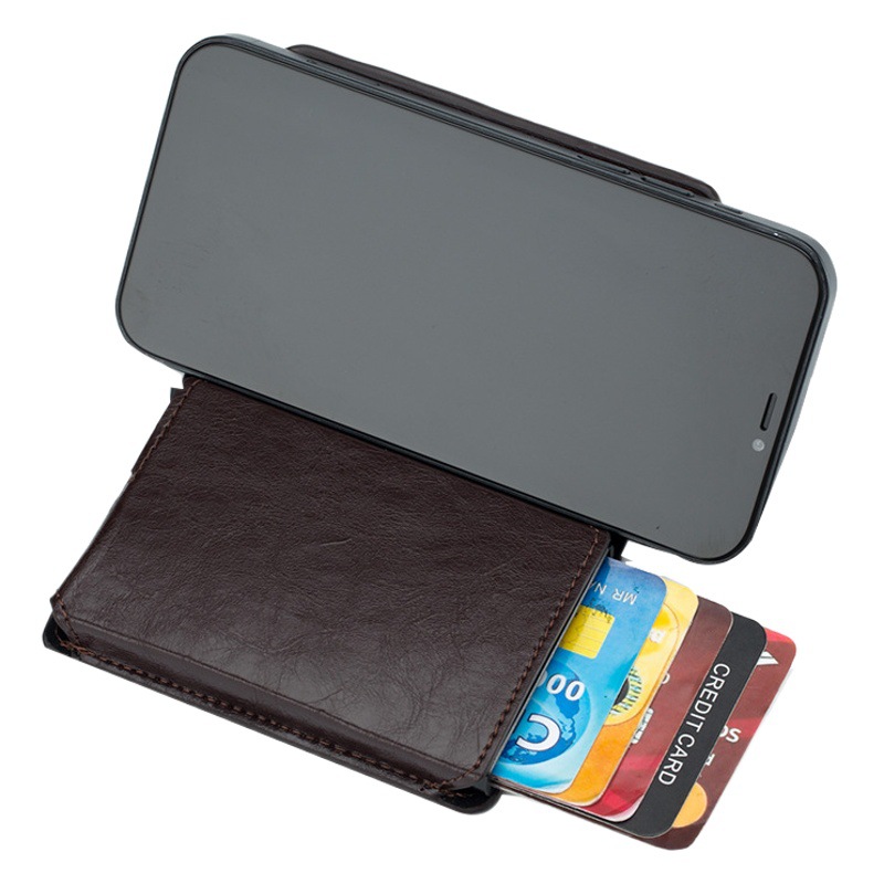 Captain NIU billetera para hombre titular de la tarjeta titular del teléfono móvil dólar estadounidense billetera pequeña retráctil de aleación de aluminio titular de la tarjeta caja de regalo