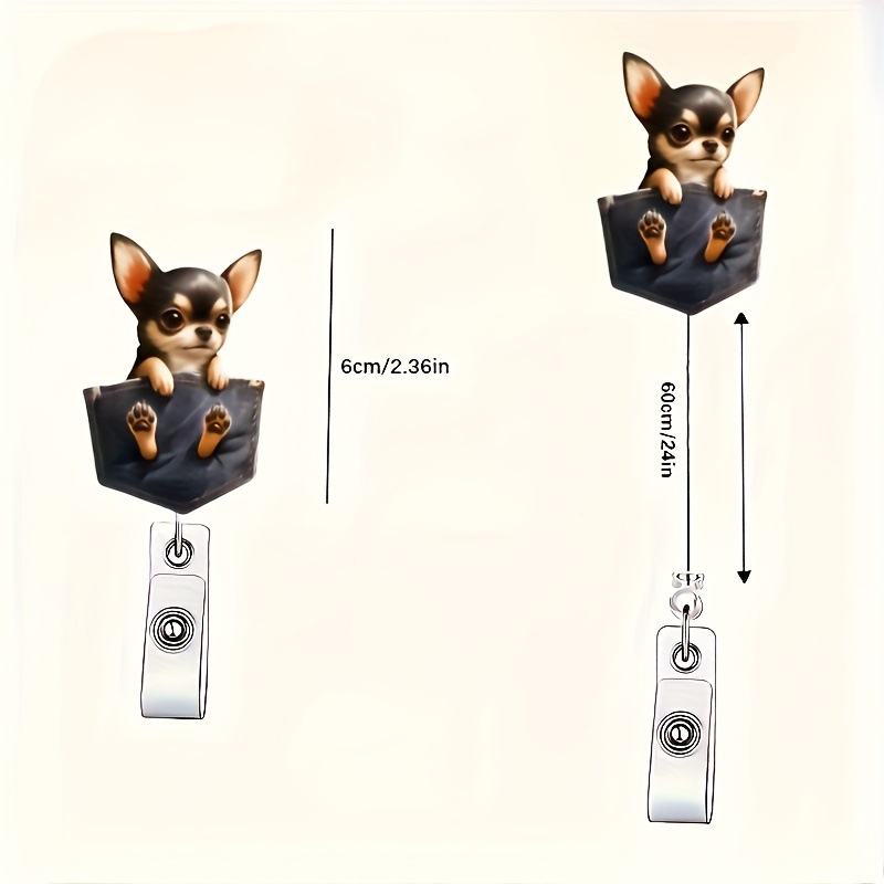 Nuevo clip de placa de perrito de bolsillo plano acrílico transfronterizo, clip de identificación, hebilla retráctil y fácil de tirar image 4