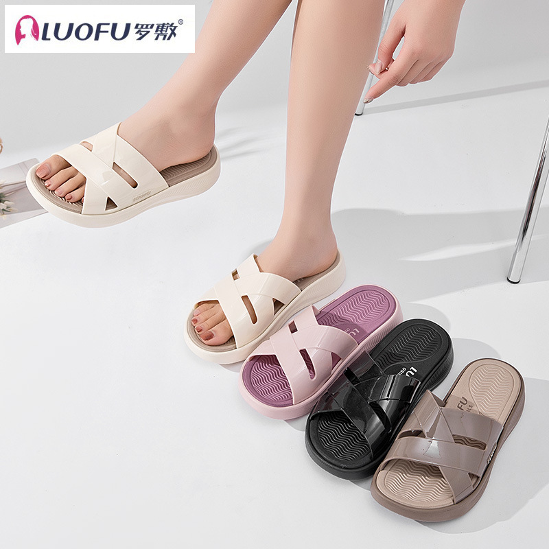 Pantuflas de Plataforma con Tira Cruzada PVC, EVA para Uso Interior y Exterior image 1
