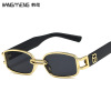 The new sunglasses street shooting people, the same small square glasses, fashion star joint model iron ring sunglasses female tide mirror