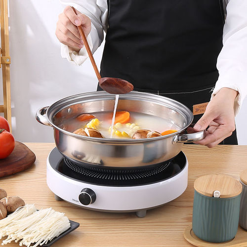 Manufacturer wholesale stainless steel soup steamer 28cm household thickened double-layer three-layer steamer soup pot hot pot opening gift