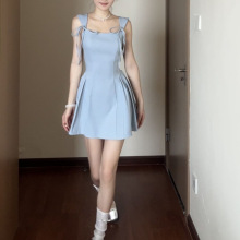 纯欲风吊带连衣裙女2025夏季新款小个子辣妹收腰显瘦A字短裙批发