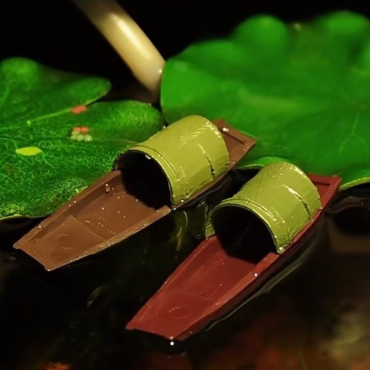 Paisajismo de peceras Adornos de barco flotante Barco con toldo suspendido Micro paisaje Tanque de escritorio Accesorios de paisajismo Mini barco