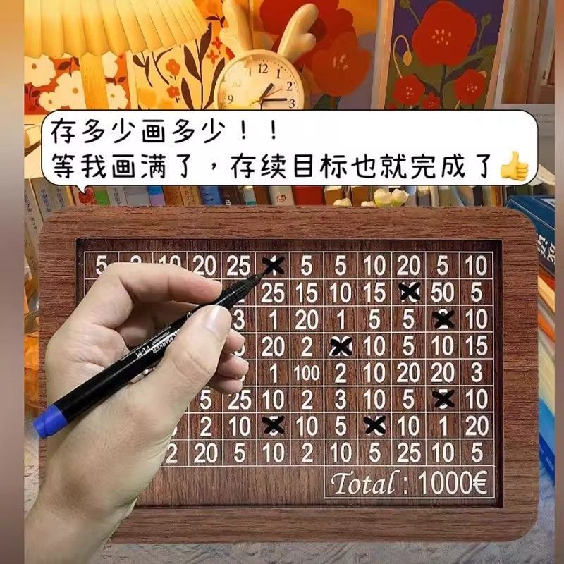 跨境爆款Money Box With Counter 木质数字存钱罐只进不出礼物