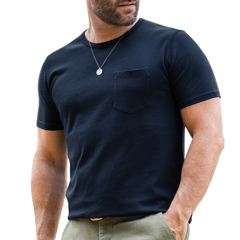 Camiseta de manga corta para hombre, estilo europeo y americano, talla grande, color liso, con botones y cuello Henley.