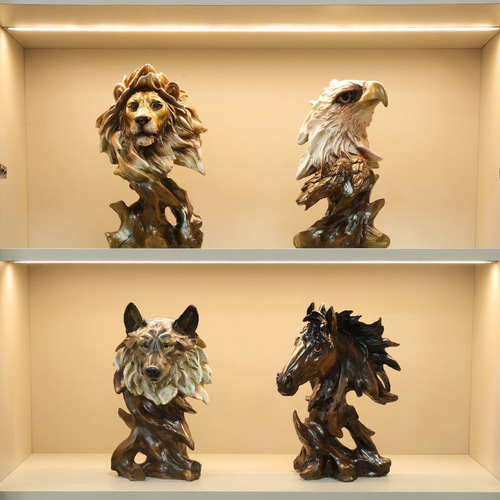 American-style imitated root sculpture lion animal resin decorative home entrance living room study office eagle craft