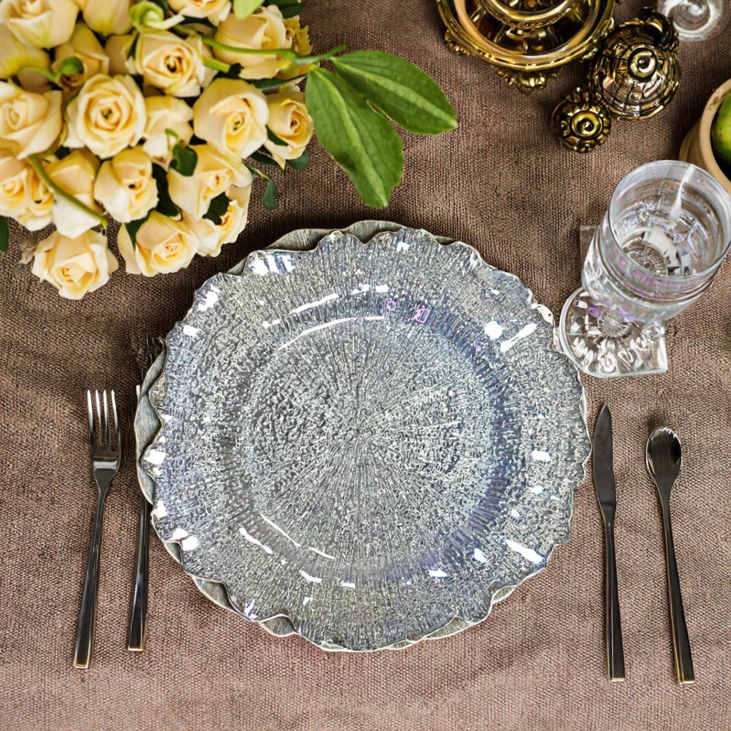 Nuevas placas de cargador retro irregulares transfronterizas exclusivas para platos de frutas platos de hotel comercio exterior mayorista