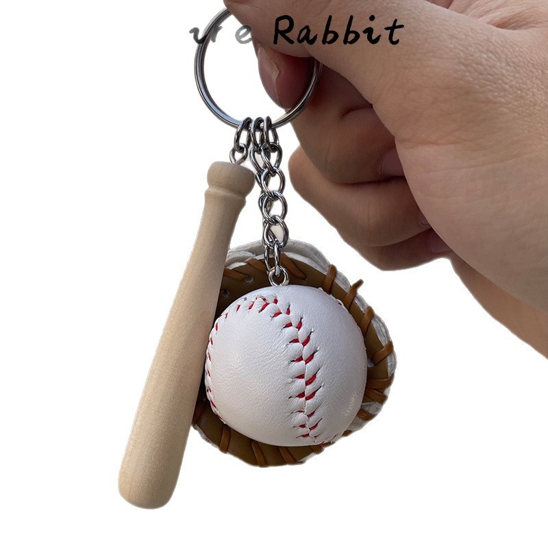 クリエイティブミニシミュレーションマルチカラー野球スリーピースキーホルダートランスバーダーバッグペンダントスポーツギフト|undefined
