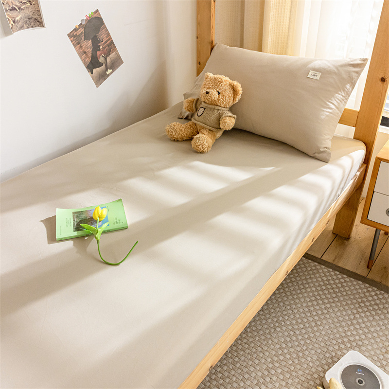 Sábanas de algodón para dormitorios de estudiantes universitarios, una sola pieza de edredón de algodón de 1,2 metros, juego de tres piezas de funda de almohada para dormitorio de secundaria individual