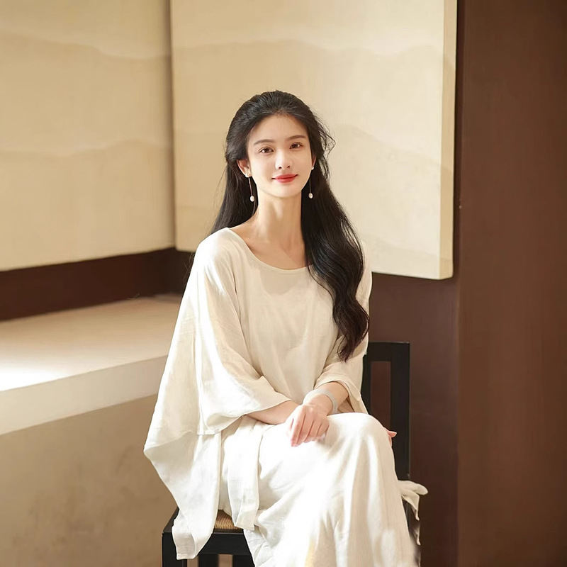 Customized New Chinese Style Cool Tops Zen Style Cotton and Linen Shirts Linen Elegant and Gentle Atmosphere Tops