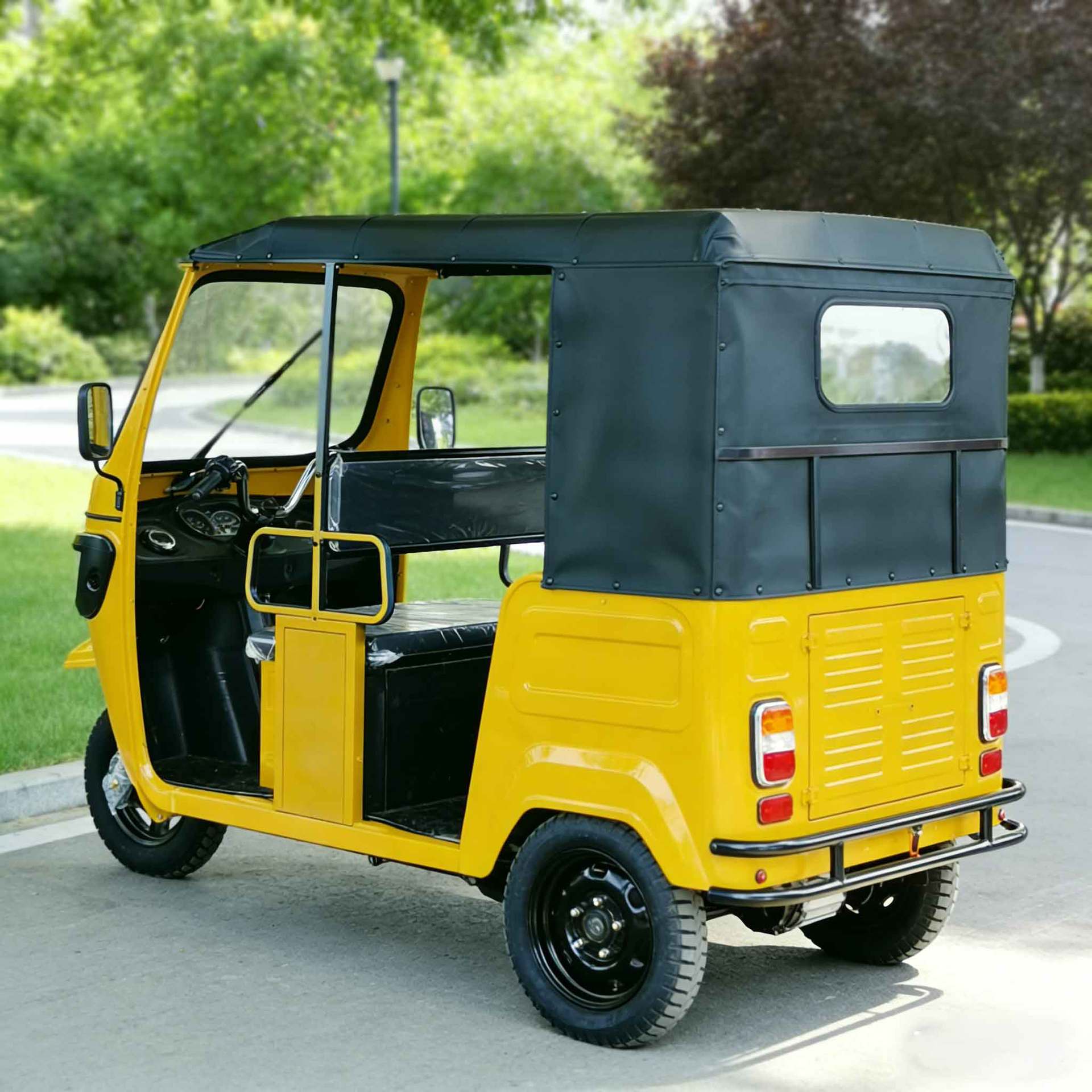 Fuel-powered passenger tricycle, tourist sightseeing tricycle, passenger tricycle with sunshade and canopy
