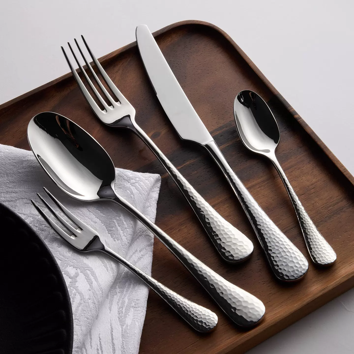 蛇纹餐具套装 创意ins锤纹304不锈钢餐具刀叉vintage锻打西餐叉勺