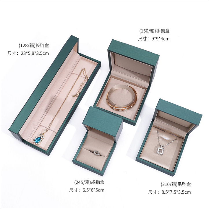 Caja de joyería de PU cepillado, exquisita caja para anillos, pendientes y colgantes, caja de embalaje para pulseras y collares al por mayor image 17