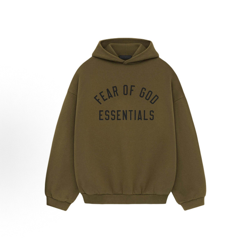 Essentials Letter-Printed Long-Sleeved Fleece-Lined Hooded American-Style Heavyweight Sweatshirt for Men Essentials Letter-Printed Long-Sleeved Fleece-Lined Hooded American-Style Heavyweight Sweatshirt for Men