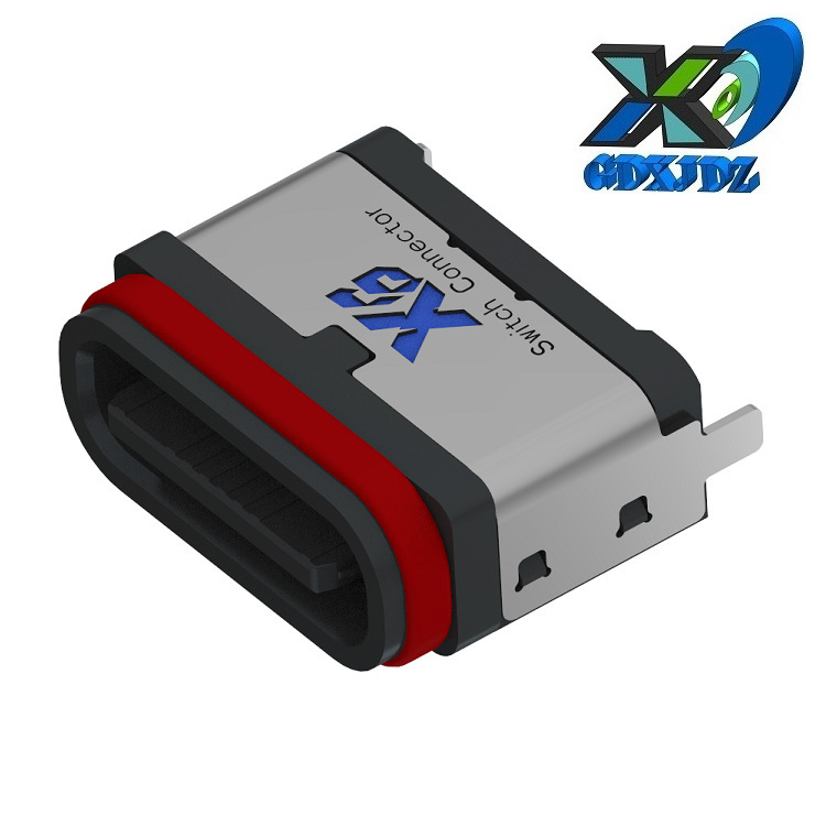 Smd Type-C Female Connector, Height 7.45mm, Waterproof Vertical USB Socket, Type-C 3.2 Waterproof USB Port, 16P