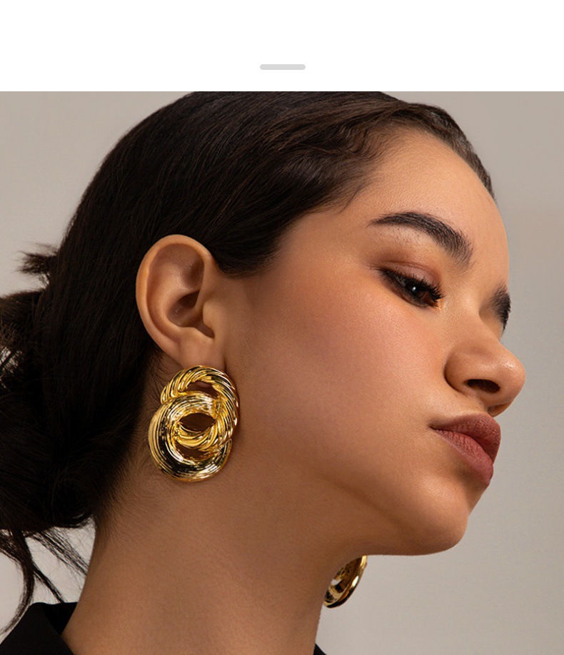 1 Pair Simple Style Circle Brass 18K Gold Plated Drop Earrings display picture 5