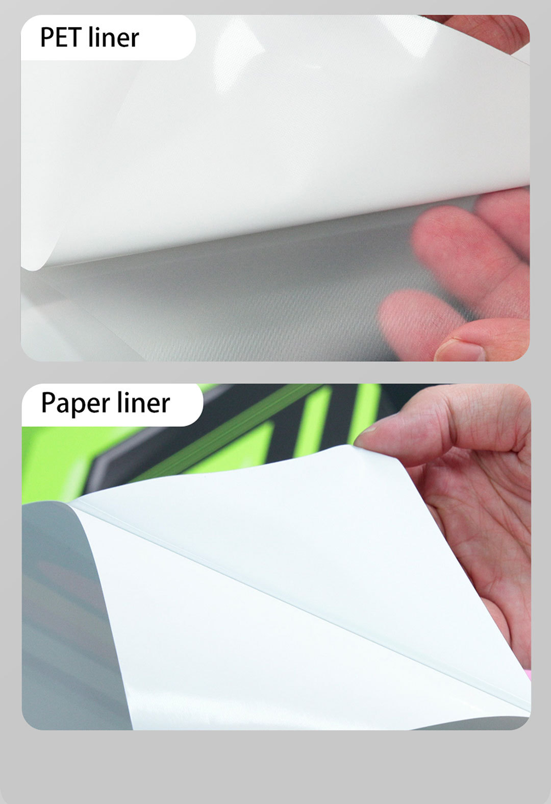 High-polymer PVC painted white film with air release channels, easy to peel off without leaving any adhesive residue, suitable for car body stickers