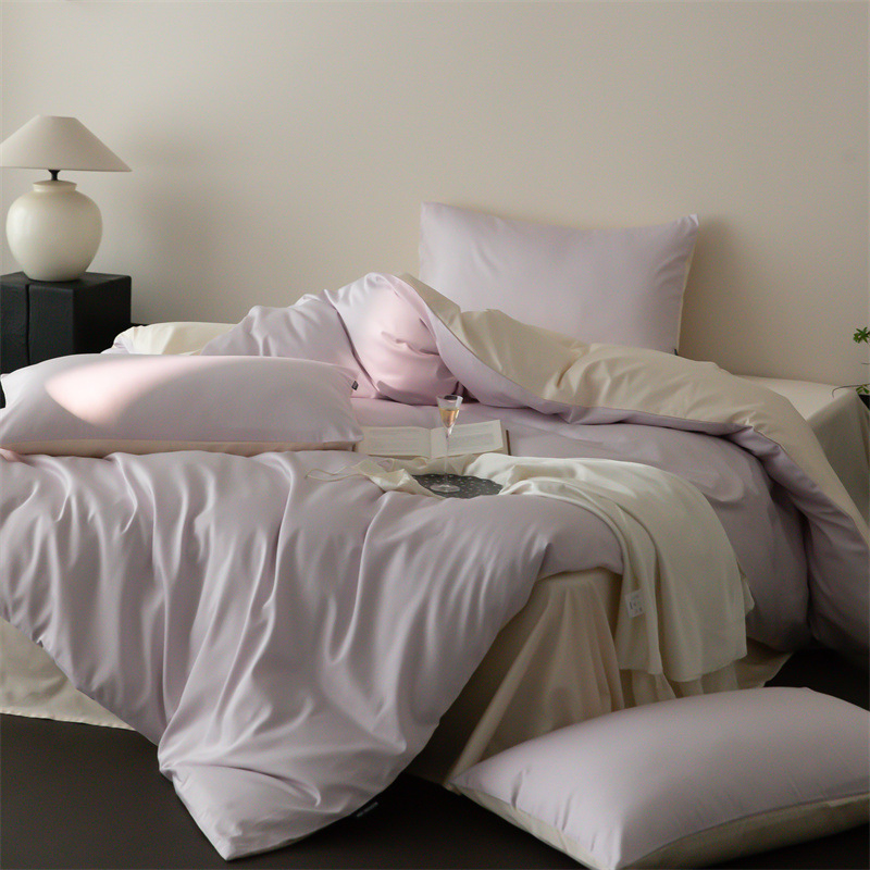 Cuatro estaciones Nantong algodón conjunto de cuatro piezas de color sólido lujo ligero alto sentido 60 algodón de lana larga delgado lujo ligero