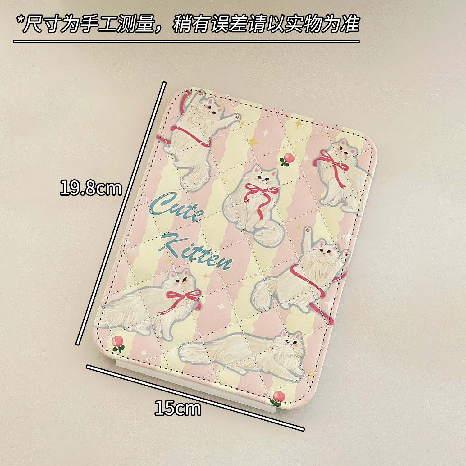 Espejo de maquillaje plegable de escritorio, tocador, tapa abatible, espejo pequeño de alta definición, espejo de maquillaje lindo portátil para mujer