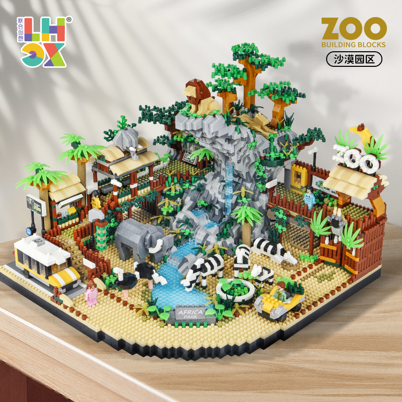 Co-Creative 823 Zoo-Desert Park Modelo de construcción de diamantes de micro partículas ensambladas ladrillos de construcción regalo de juguetes image 4
