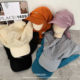 韩国小众新款字母2026年早春显脸小ins潮出游头巾su干绑带棒球帽