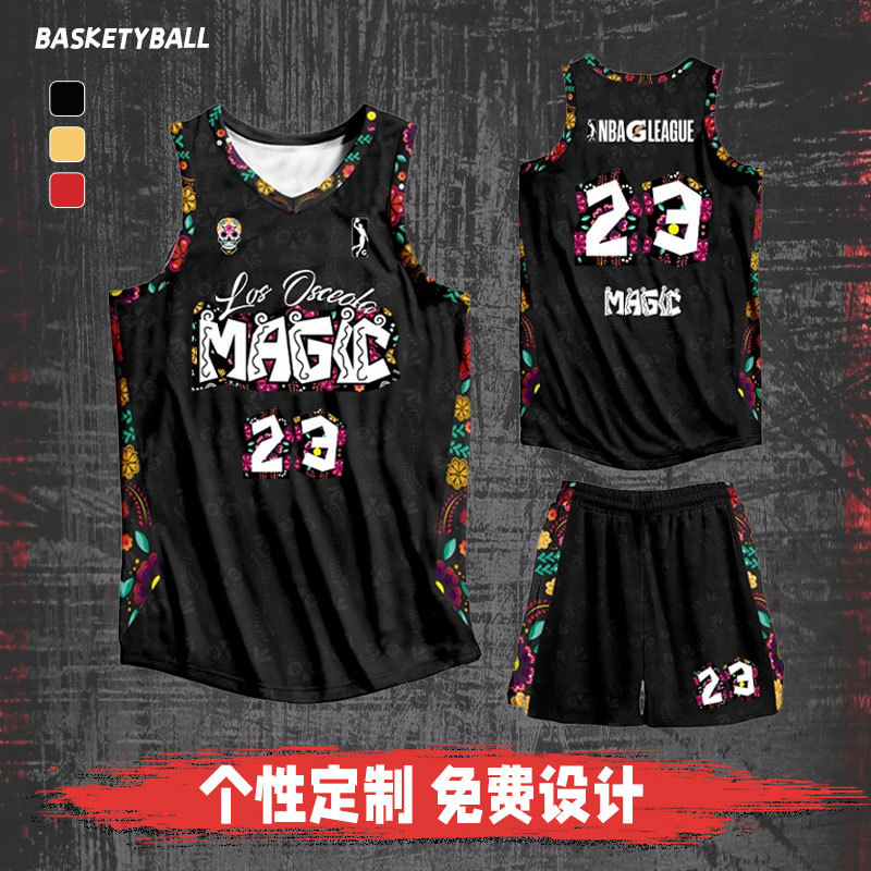 New American Basketball Uniform Suit Student Sports Jersey Summer Quick-Drying Vest Village Ba Game Basketball Jersey Customization