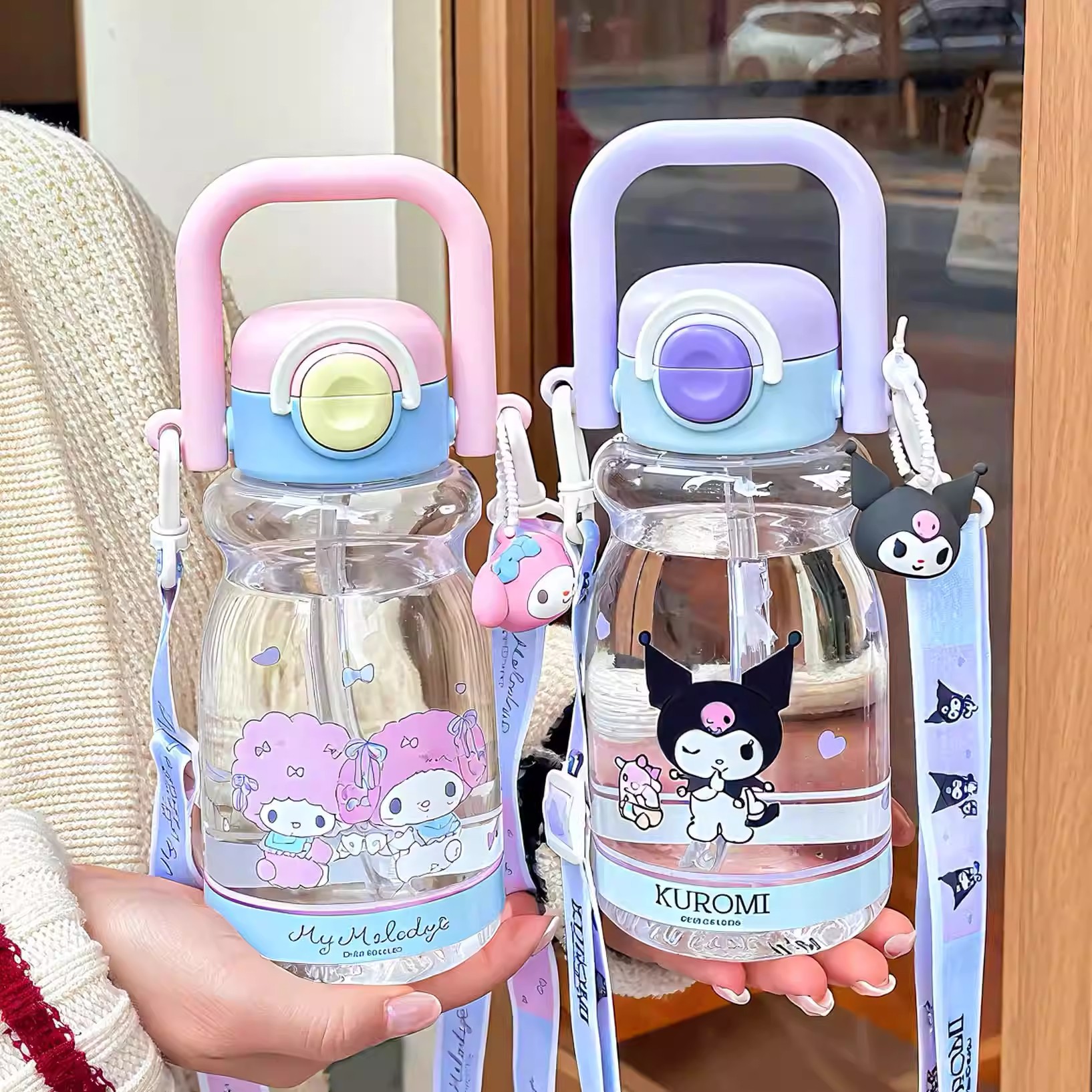 Sanliogou taza de agua para niños verano nuevo tipo de taza de paja de doble bebida de gran capacidad para estudiantes en la escuela especial hervidor de agua de tramo inclinado