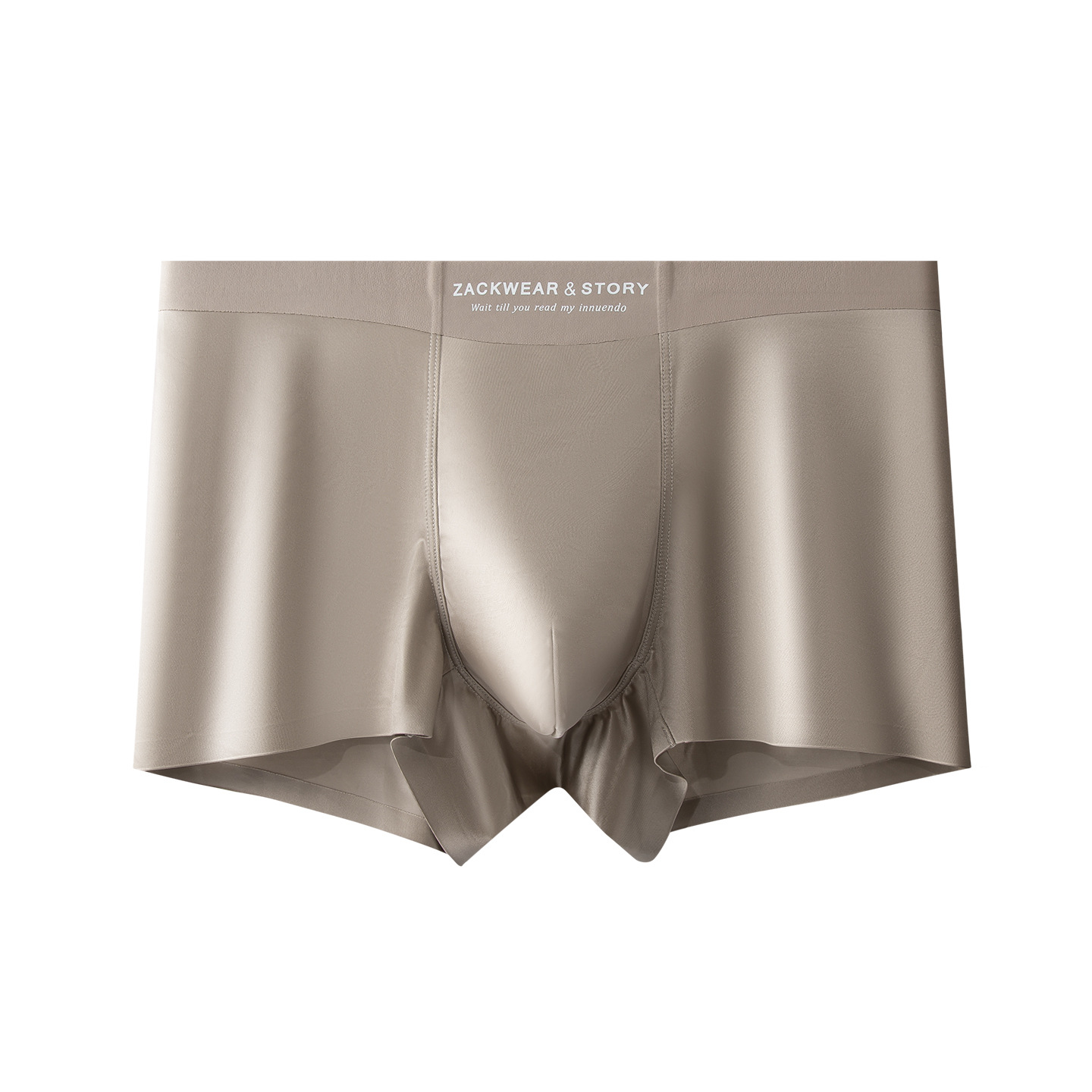 Pantalones interiores de hombre de seda seda seda suave, piel suave, pantalones de cintura media, pantalones cortos de cuatro cuadrados ligeros de lujo.