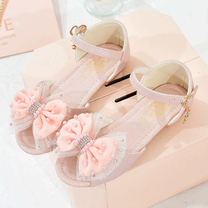 Обувь принцессы для девочек 2021 в Корейском стиле, Новое поступление, сандалии для маленьких девочек, модная детская летняя обувь с бантом на мягкой подошве