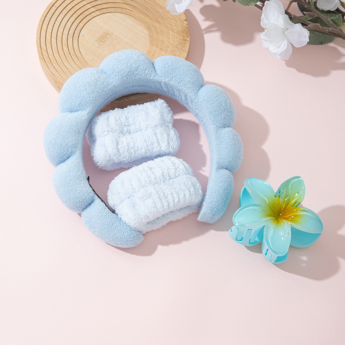 Nube transfronteriza cabello abrazadera de agarre conjunto de huevos multicolores flores de agarre abrazadera de gran tamaño correa de muñeca impermeable al por mayor