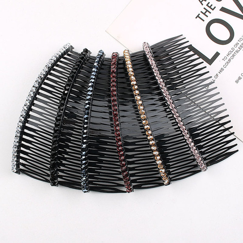 Crystal comb broken hair comb plate hair accessories hairpin top clip comb upside down hairpin simple non-slip bangs comb for women
