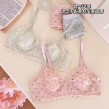 新款少女甜美波点学生内衣无钢圈小胸聚拢防下垂纯欲薄款文胸套装