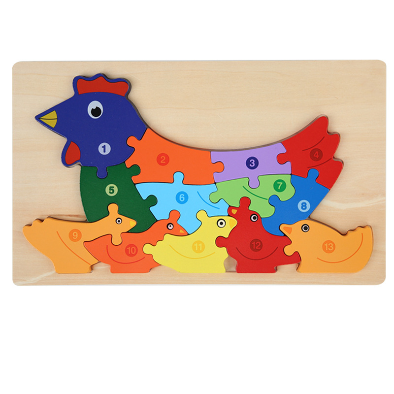Juguetes de puzzle de madera de hebilla para niños pequeños Juguetes de bloque de bloques de construcción de bebés Juguetes de puzzle cognitivo de forma emparejada