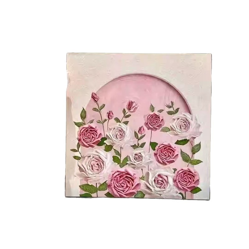 奶油ins床头餐厅客厅卧室抽象人物挂画装饰画原木玫瑰床头装饰画|undefined