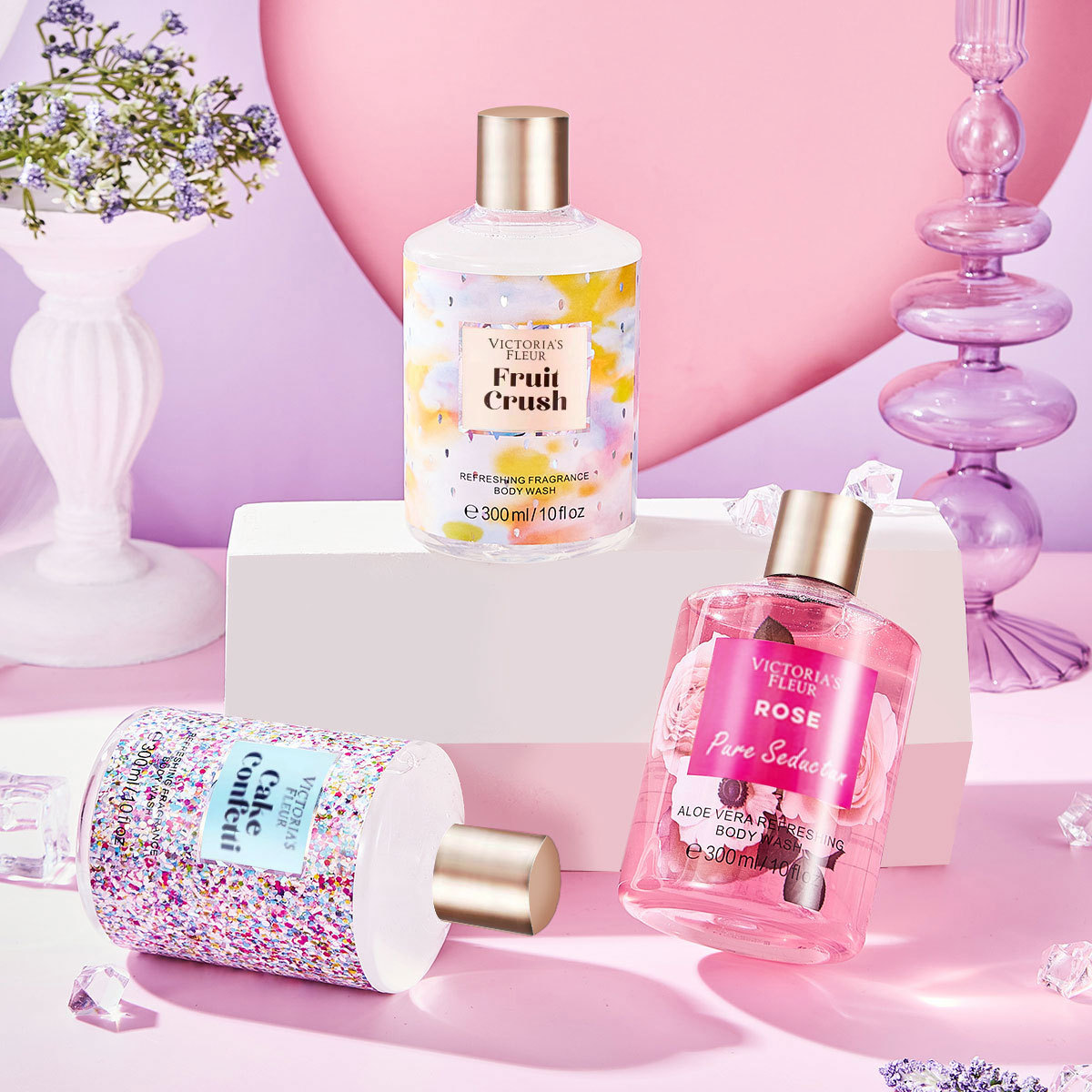 Victoria Gel doccia Velvet Petals Water Kiss per una fragranza di lunga durata Messaggio d'amore_voghion.com
