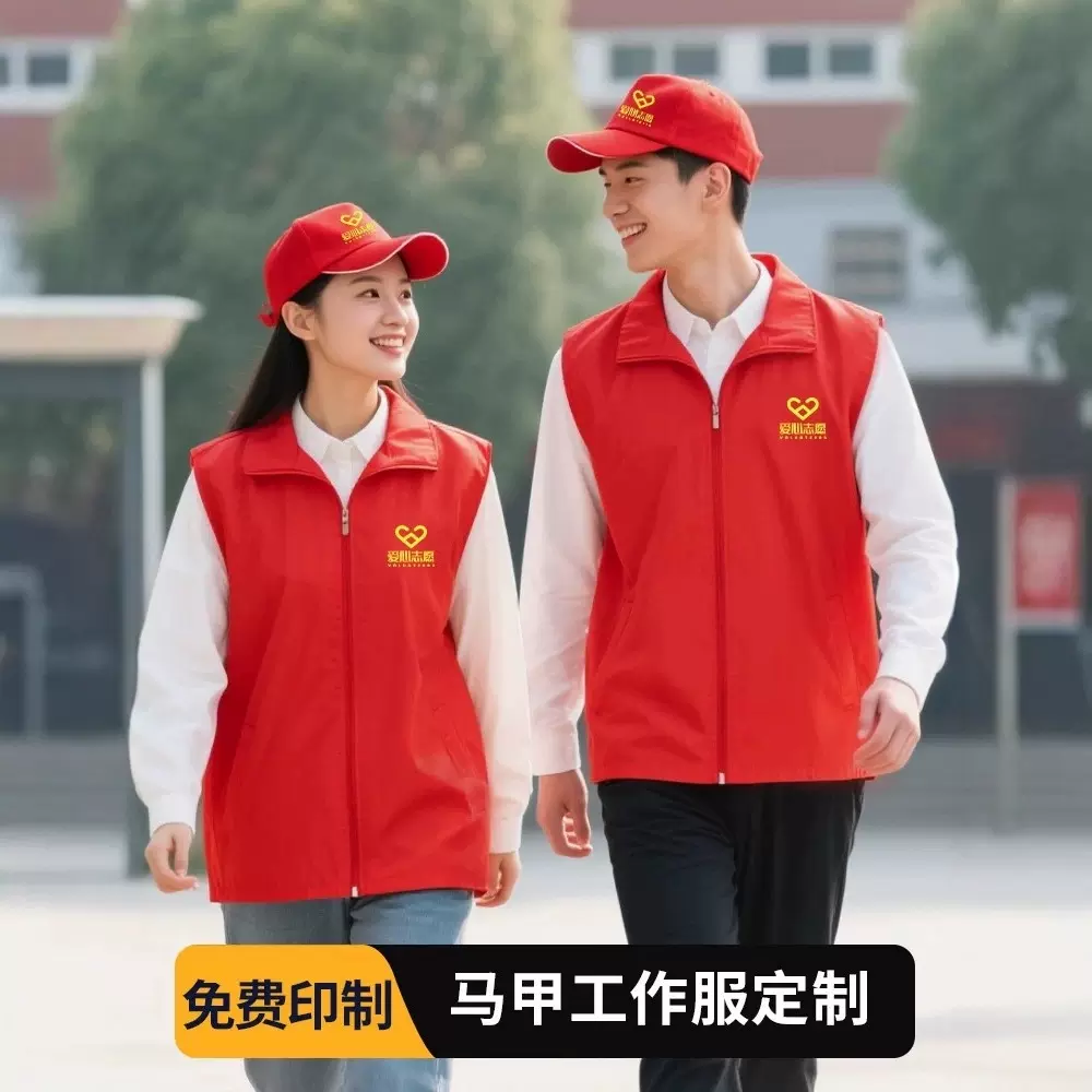 志愿者马甲定制印字logo社区服务广告活动背心宣传公益马甲背心当