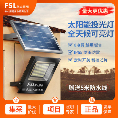 FSL佛山照明led太阳能超亮投光灯户外防水庭院家用室外新农村路灯