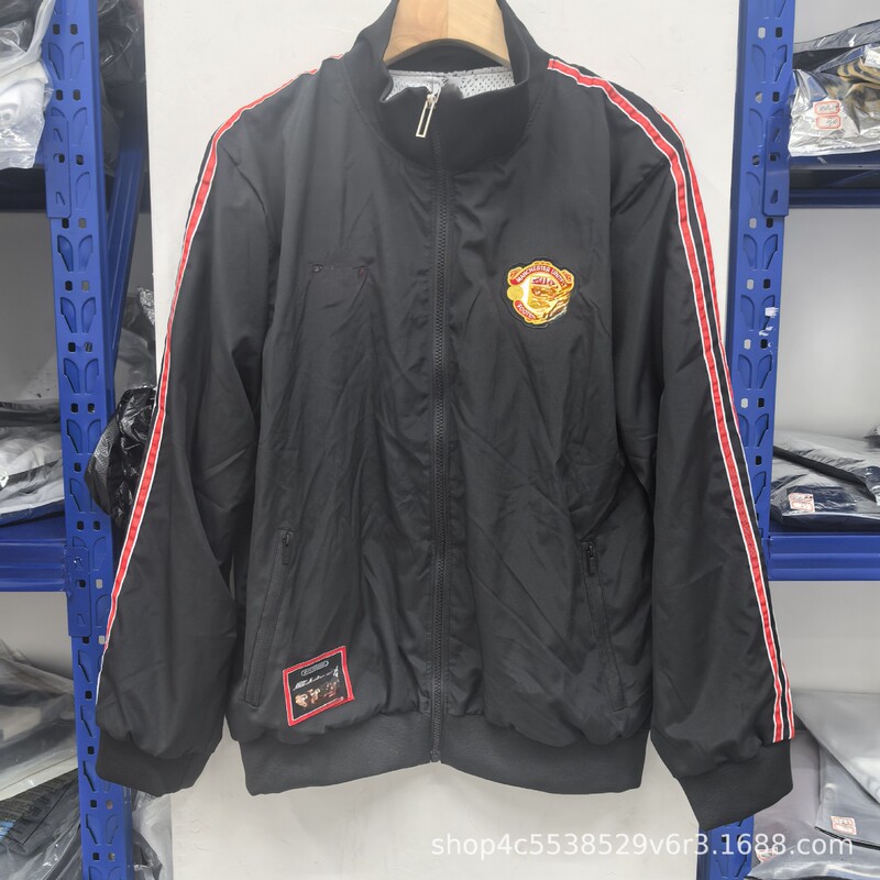 高品質パリフランスマン L ロイヤルレトロ刺繍肥厚ジッパー防雨ウインドブレーカーサッカーユニフォームファン|undefined