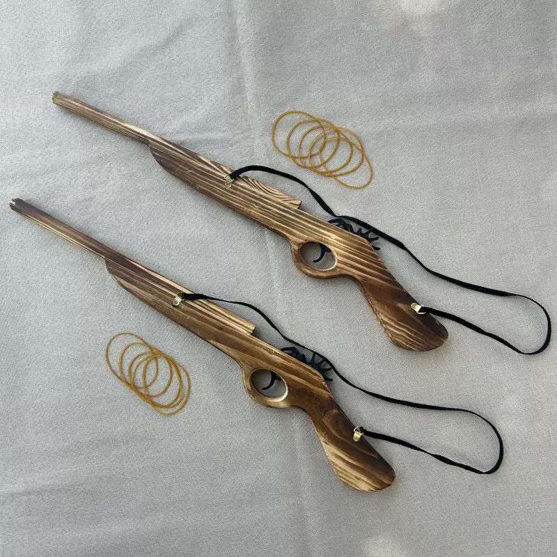 木质连发皮筋枪儿童玩具枪模型步枪洋枪工艺品批发景区热卖