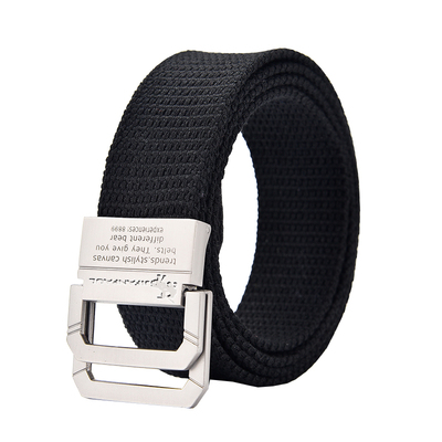 双环扣帆布腰带男士休闲皮带男潮韩版百搭学生牛仔裤带英伦风