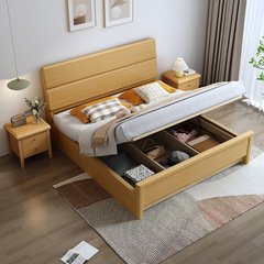 實木床1.8米雙人床經濟型櫸木中小戶型主臥高箱儲物婚床廠家直銷