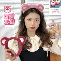 可愛卡通毛絨洗臉發箍女秋冬外出甜美防滑壓發時尚頭箍發卡頭飾女